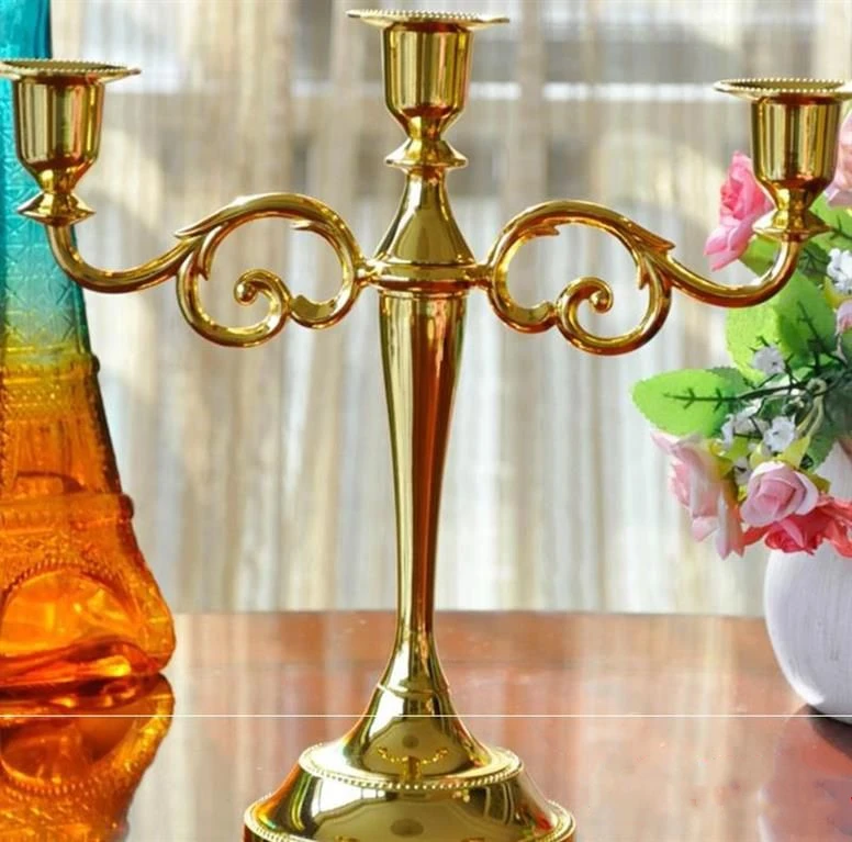 7/5Head Gold-plated Candlestick Vertical Zinc Alloy Pillar Wedding Decoration Home Decoration Candlestick candle holders