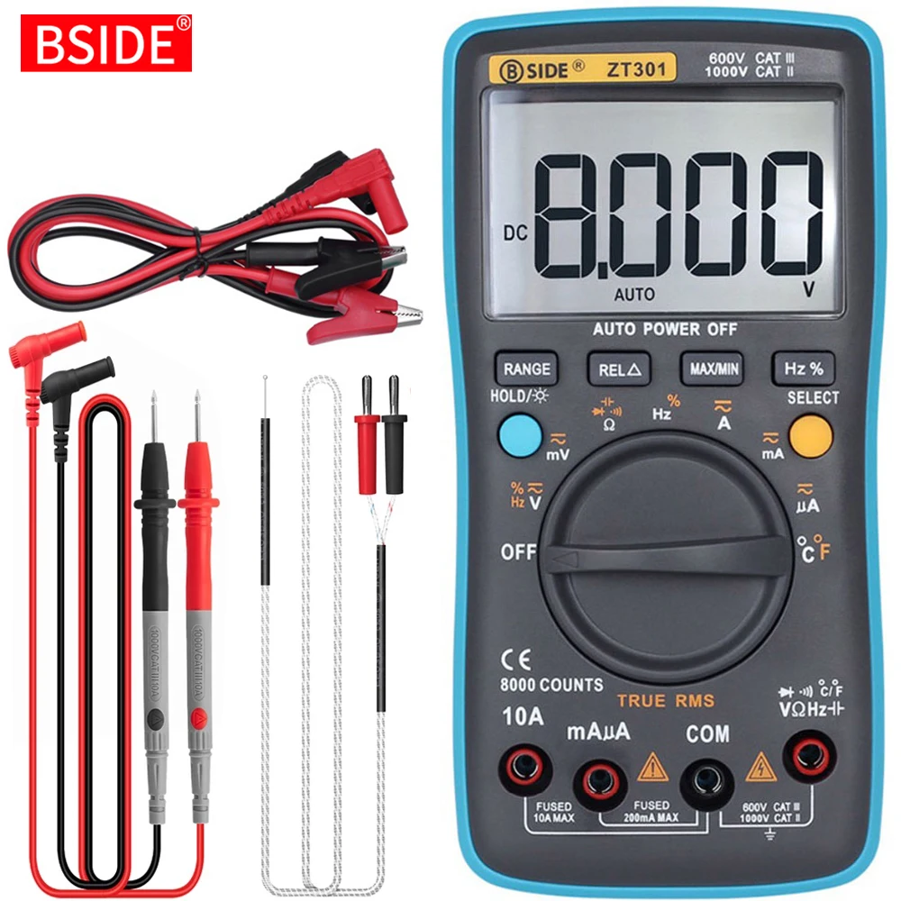 BSIDE Digital Multimeter 8000 High precision True RMS Auto Range