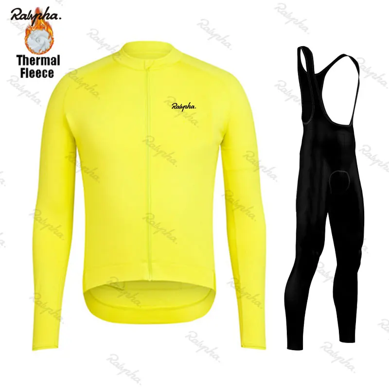 RCC Raphaing winter fleece bike suit Ropa Ciclismo men's top jersey outdoor riding mountain bike bicycle long sleeve riding suit - Цвет: 16