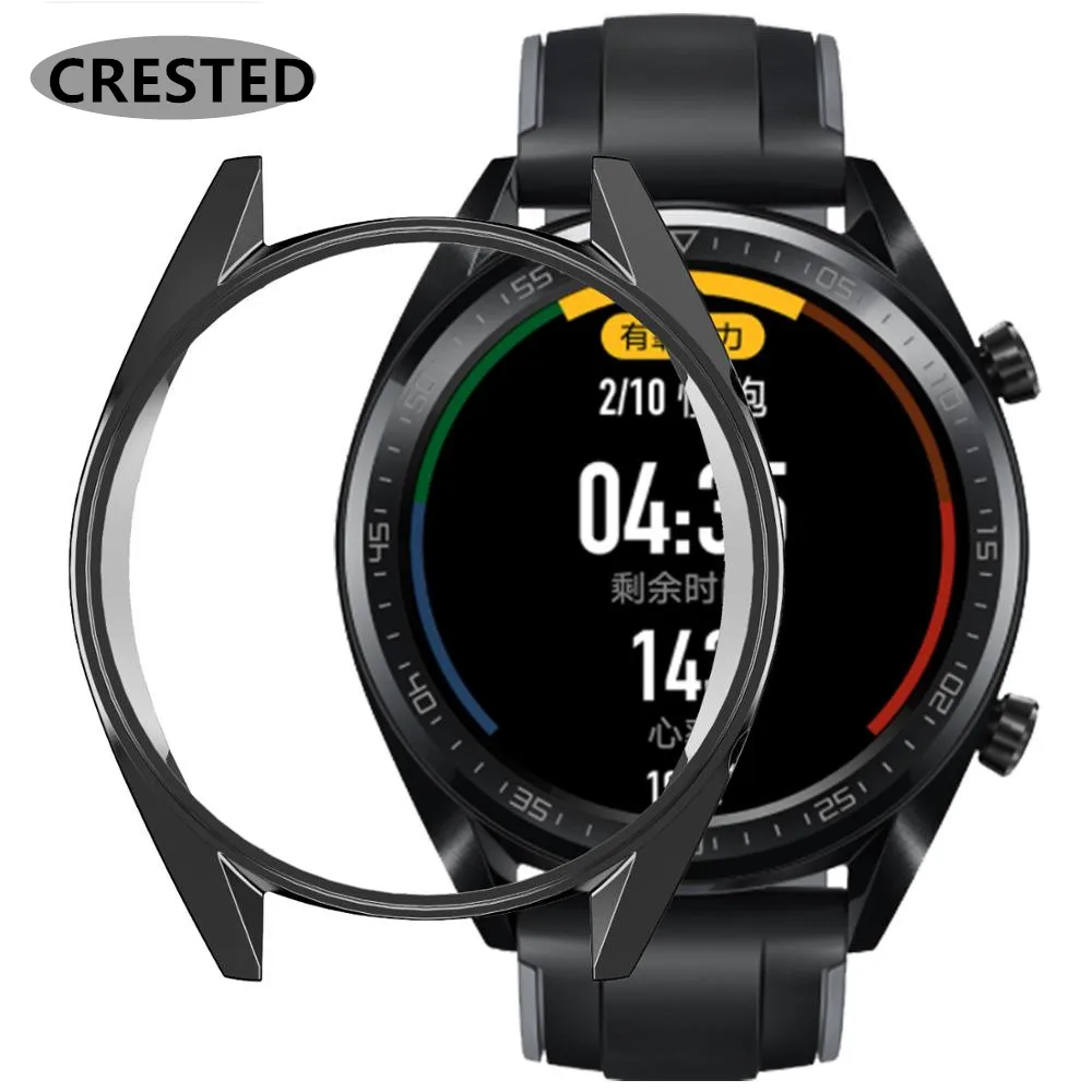 Huawei Watch GT urkasse Til huawei ur gt strop band cover blød TPU belagt All-Around beskyttende kasse skal ur Tilbehør_voghion.com