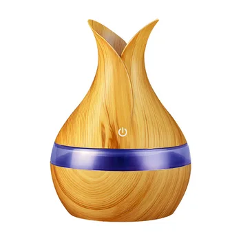 

300ml USB Air humidifier aroma oil Diffuser strong mist maker wood grain with 7 colors LED night light for home office
