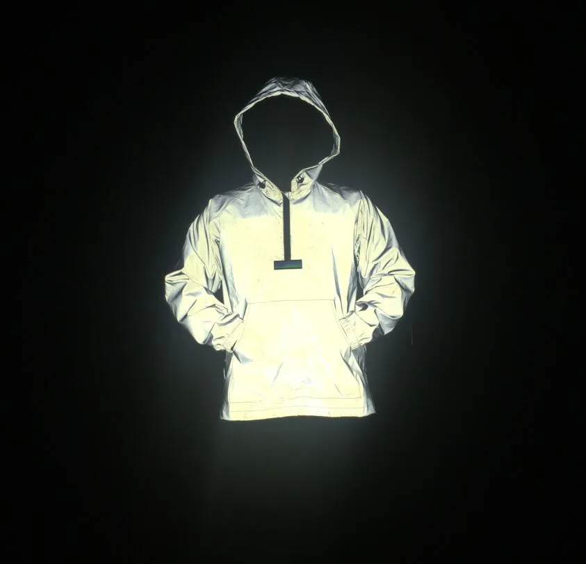 Мужская Светоотражающая куртка, мужской светильник с капюшоном, мужские куртки и пальто, повседневная одежда в стиле хип-хоп, Harajuku, уличная одежда, ночная Спортивная ветровка XXL