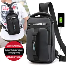 OZUKO New Multifunction Crossbody Bag for Men Chest Pack Sling&Double Shoulder Bag Male Waterproof Short Trip Messenger Bag