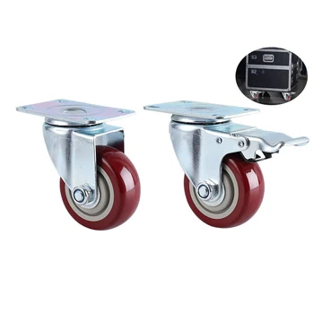

3" Heavy Duty Caster Wheels Polyurethane PU Swivel Casters with 360 Degree Top Plate 500lb Total Capacity Pack of 2
