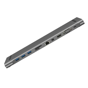 

Ouhaobin 11in1 USB type C Hub Adapter to HDMI 4 K Video Ethernet RJ45 LAN adaptor for laptop Accessories for card socket