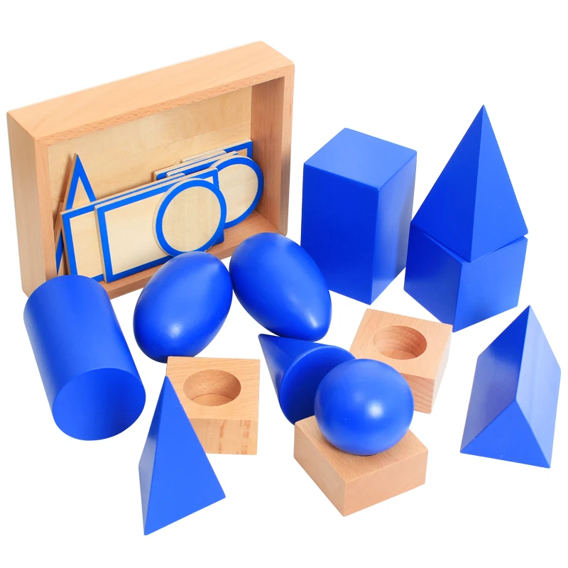 Montessori Geometric Solids 3d Shaps Teaching Materials Homeschool Supplies Educational Wooden Toys Early Learning Math | Игрушки и