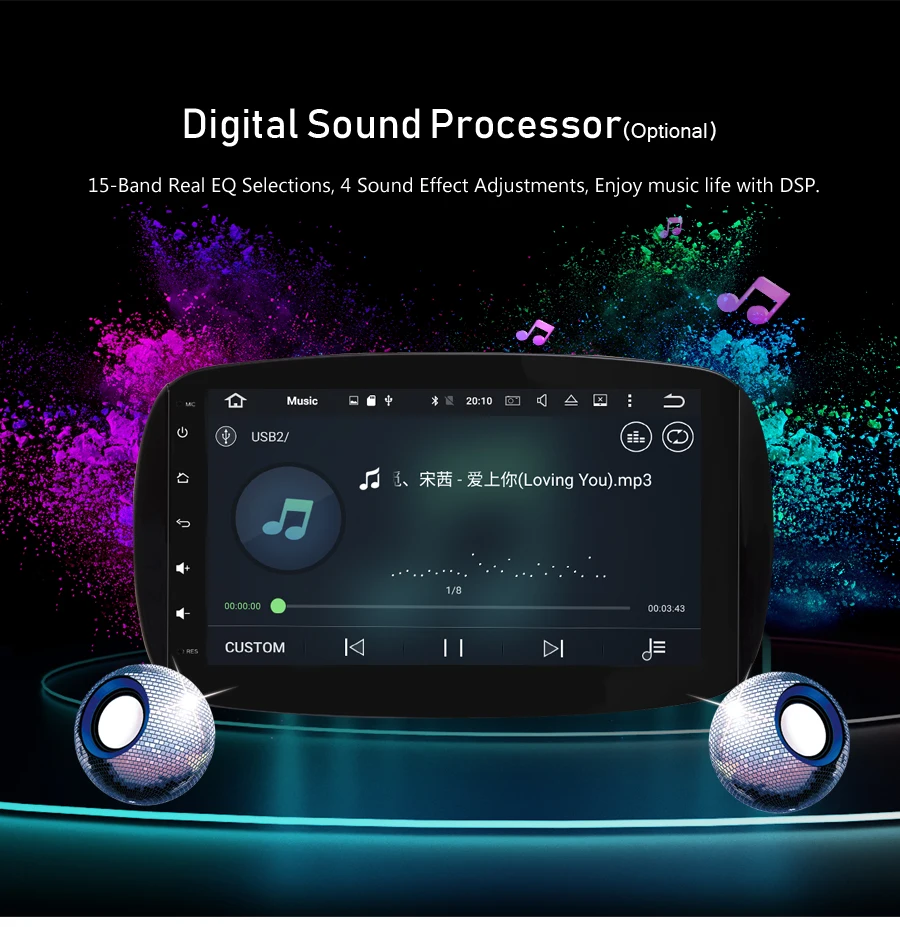 Best Android 9.0 Car Radio Multimedia For Mercedes Benz Smart Fortwo C453 A453 W453 2015-2018 DVD Player GPS Navigation Video Stereo 7