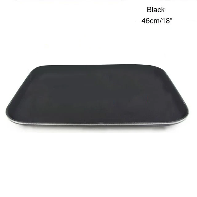 Black 18 inch Популярный поднос, пластиковая сервировка десерта, поднос для завтрака, хлеба, поднос для напитков, чая/торта, кухонный бар, поднос для посуды, кофейная тарелка для кондитерских изделий - Цвет: Black 18 inch
