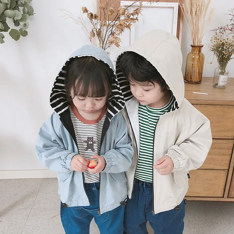 

Medium-small Childrenswear Korean-style Kids' Overcoat 2019 Spring Clothing New Style Hooded BOY'S Girls' Wind Coat a Generation