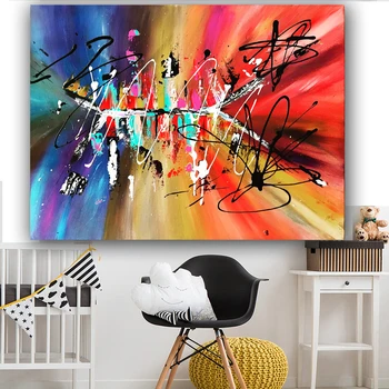 

1 Piece Painting Pictures Art Colorful Pictures Cuadros Abstract Painting On Canvas Europe Home Decoration Unframed