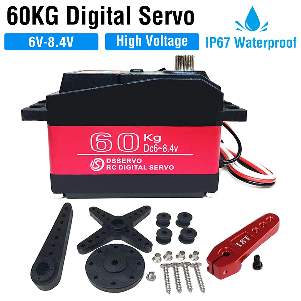 Heißer DS5160 ssg 60KG Digital Servo 8,4 V Hochspannung Metall Getriebe Große Drehmoment Hohe Geschwindigkeit Wasserdicht 1/5 Baja Servos 180/270 grad