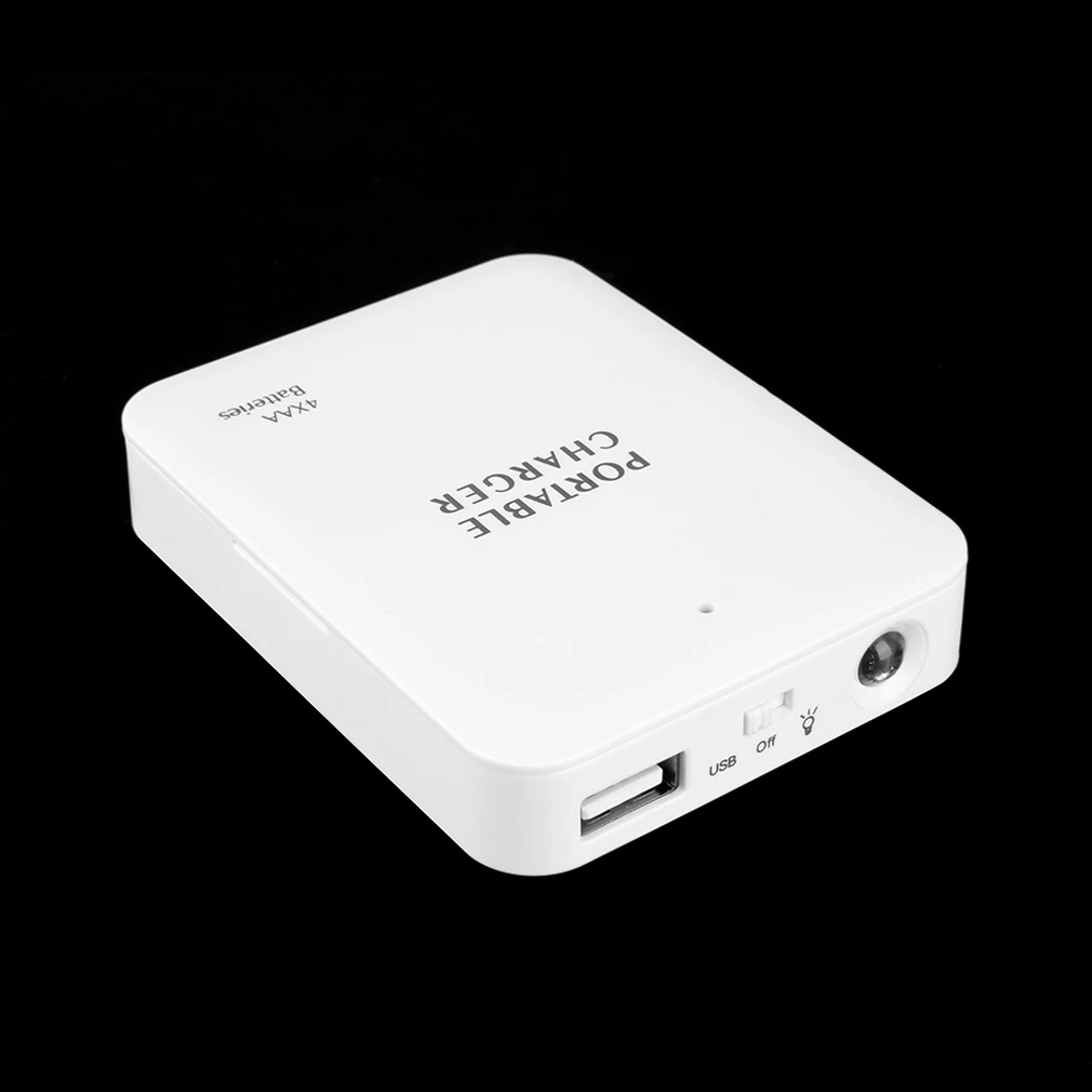 Портативный USB 4AA батарея экстренное зарядное устройство для путешествий power Bank чехол для сотового телефона оптом