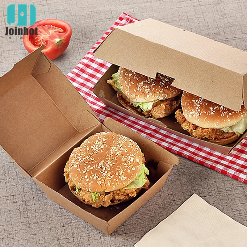 5pcs hamburger Grade Grease Paper Fast Food Wrappers Disposable Fried Chicken Beefsteak Take-out Food Packing Box