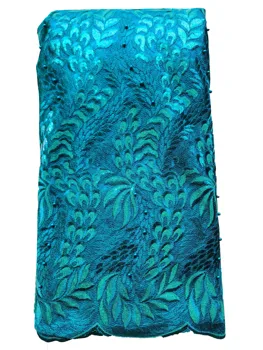 

High Quality Wedding Lace Material 2020 Sequin Lace African Bridal Sequinence Lace Teal Net Mesh