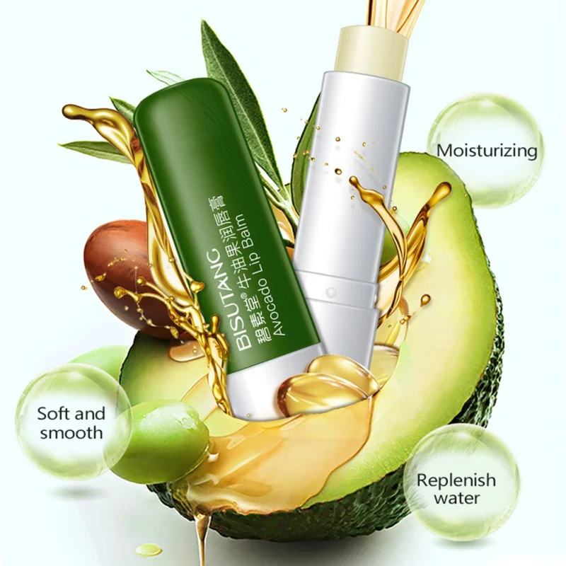 

4.5g Avocado Lip Balm Moisturizing Hydration Lip Mask Care Colorless Facial Lips Care