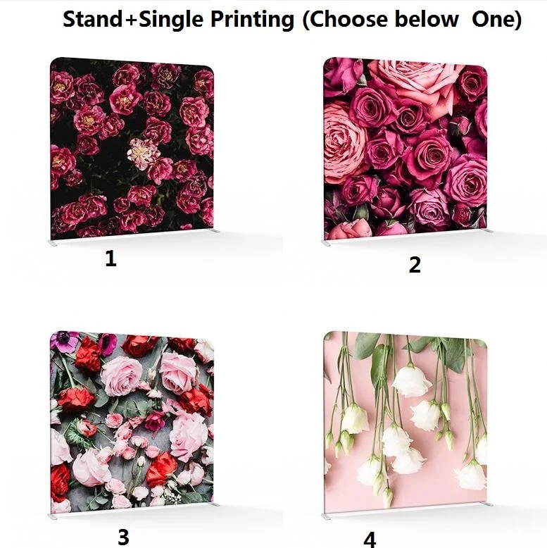 Двойная Печать Красочные цветы фотостудия подушки фоны с алюминиевой рамкой подставка для фотосъемки для мероприятий, вечеринок, свадьбы - Цвет: Single  Printing