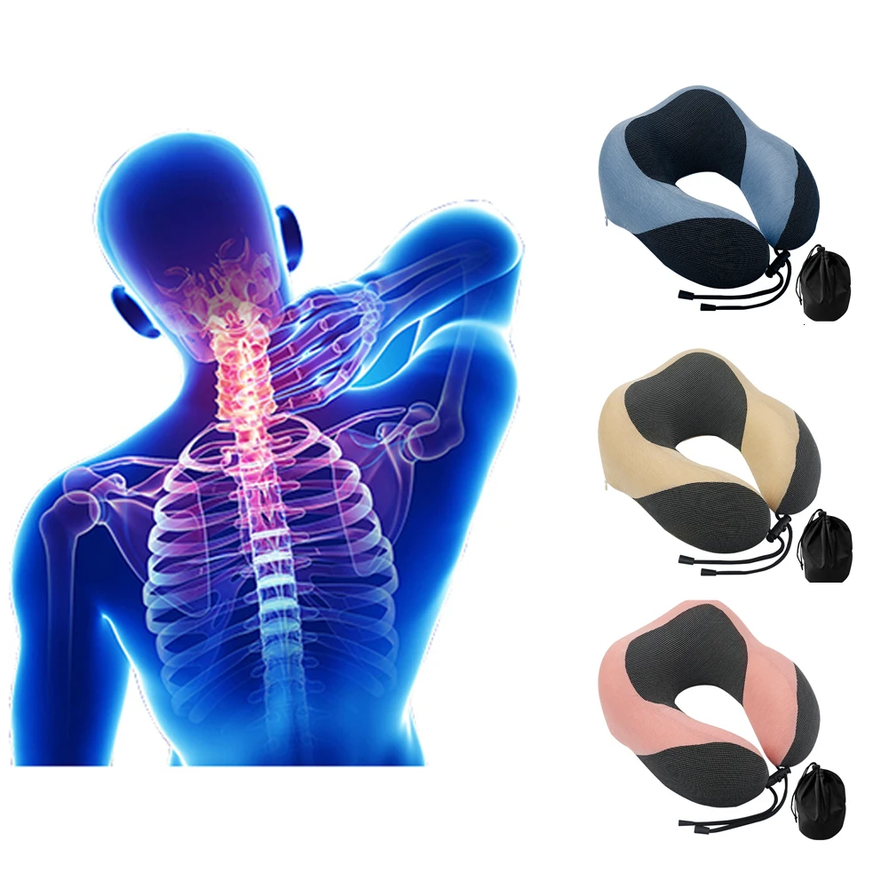 1x U Shaped Memory Foam Neck Pillows Almohada De Viaje Rebound Space Travel Cushion Cervical Healthcare Bedding Travesseiro | Дом и сад