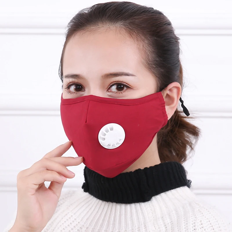Winter Activated Cotton Mask Carbon Anti Dust Cycling Cotton Face Mask w/ Breathing Valve Practical Outdoor tools