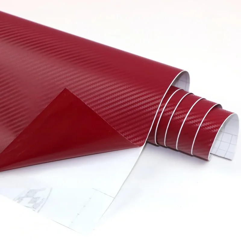 30 см x 127 см DIY 3D виниловая пленка из углеродного волокна, рулонная пленка, автомобильные наклейки и наклейки, аксессуары для мотоциклов - Цвет: Красный