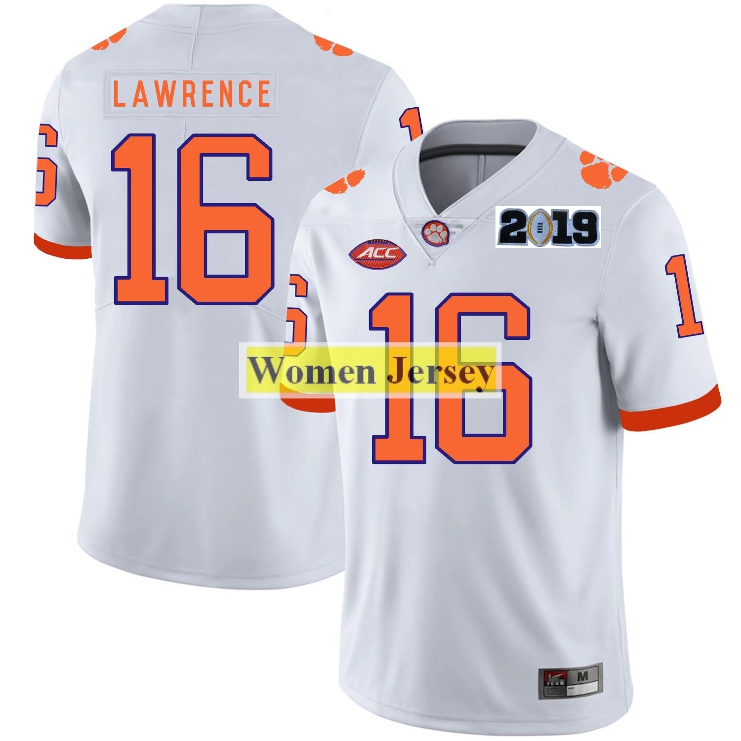 Женский свитер Clemson college 16 Trevor Lawrence, белый, фиолетовый, оранжевый, сшитый, размер S-2XL
