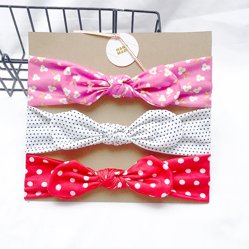 baby accessories 3pcs/lot Solid Nylon baby headband Bow Headbands For Cute Kids  Indian Turban Knot Rabbit Cotton Kids Hair Accessories accessoriesdiy baby 