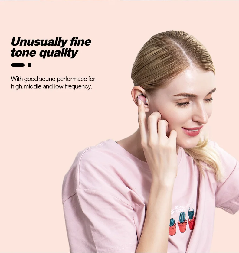Somic W10 розовый TWS истинные беспроводные наушники Bluetooth 5,0 гарнитура LDS антенна пара сенсорное управление вкладыши шумоподавление Inear Mic