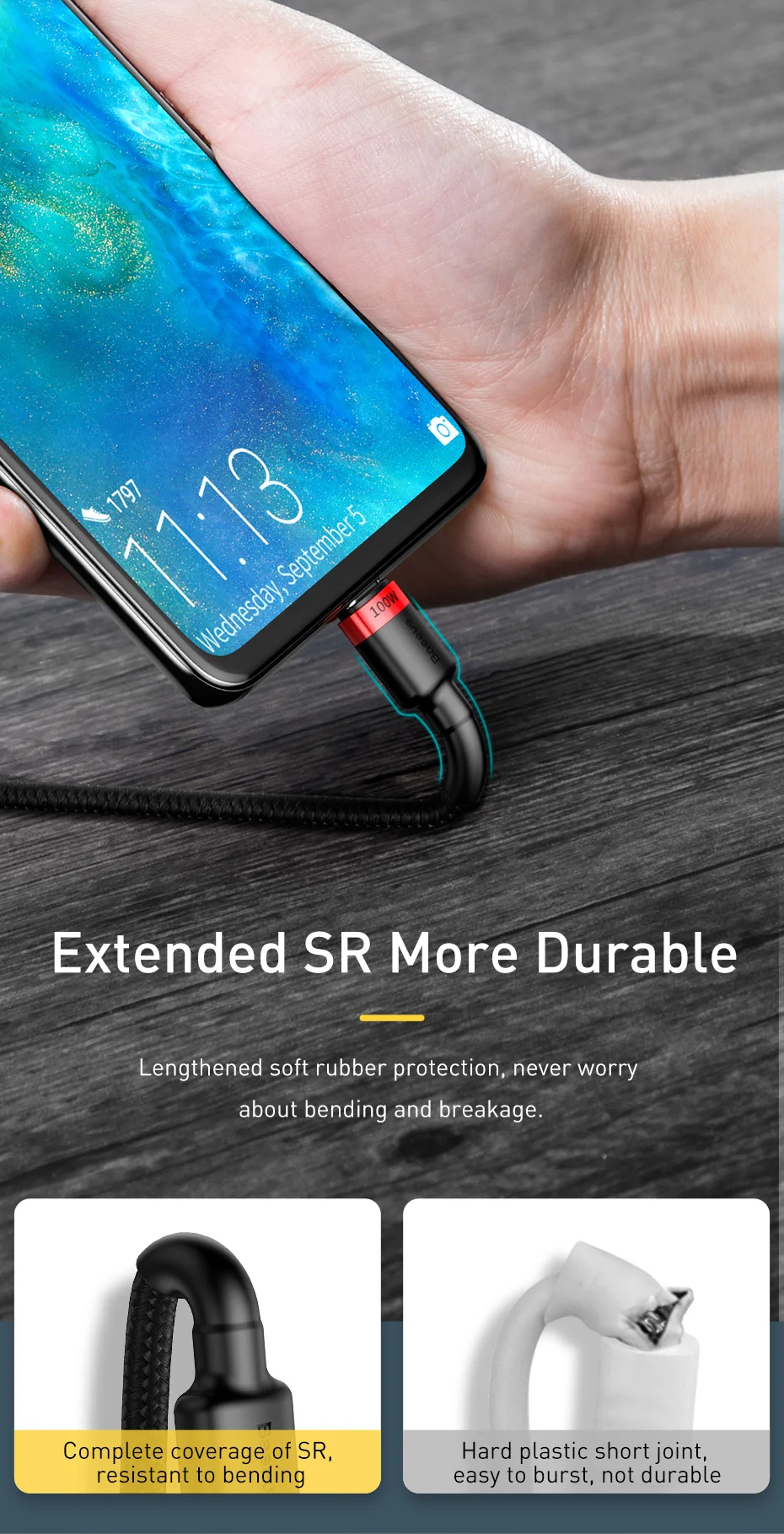 Кабель Baseus usb type-C-usb type-C 5А 100 Вт PD Quick Charge 4,0 кабель type-c для samsung Xiaomi Redmi Note 10 8 Pro Macbook