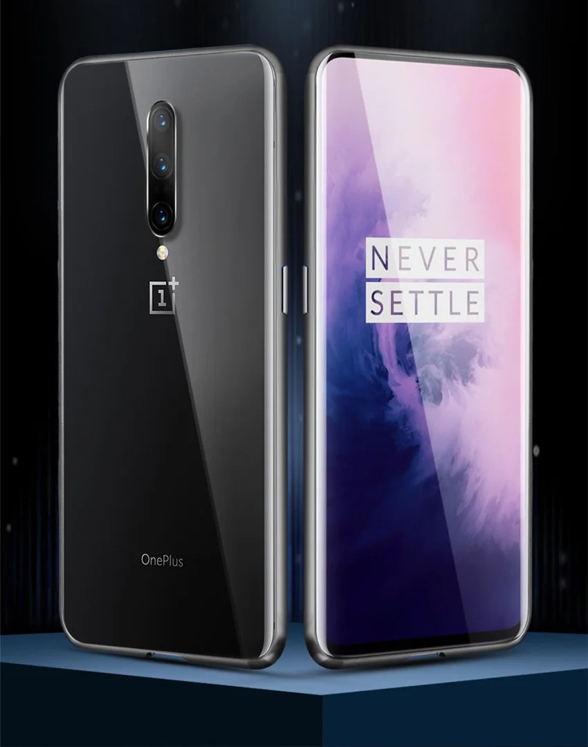 R-just Полный стеклянный Магнитный чехол для Oneplus 7 Pro металлический закаленное стекло задняя крышка для Oneplus 6 6t Oneplus 7 Чехол