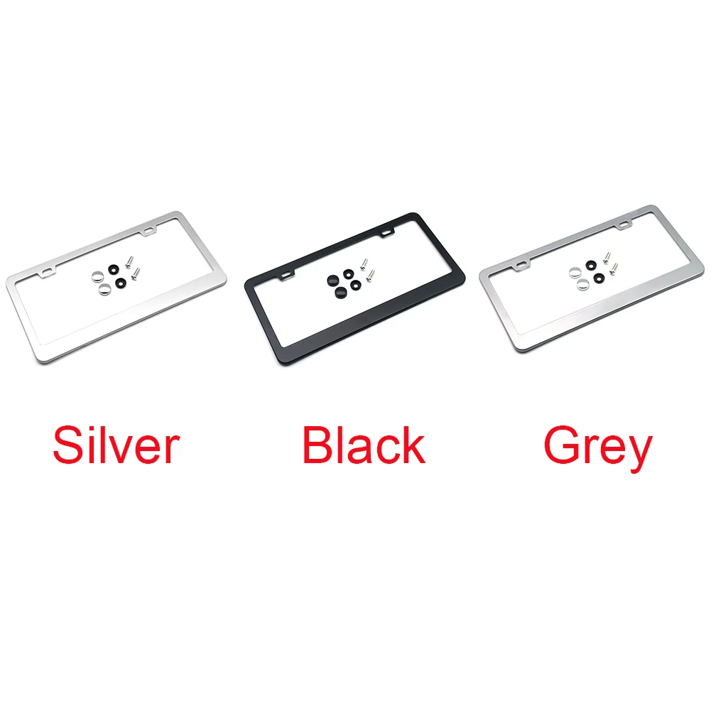 Cover US Vehicles License Plate Frame Aluminum Alloy 2 Holes Holders With Screws Accessories Rustproof Practical Matte Universal