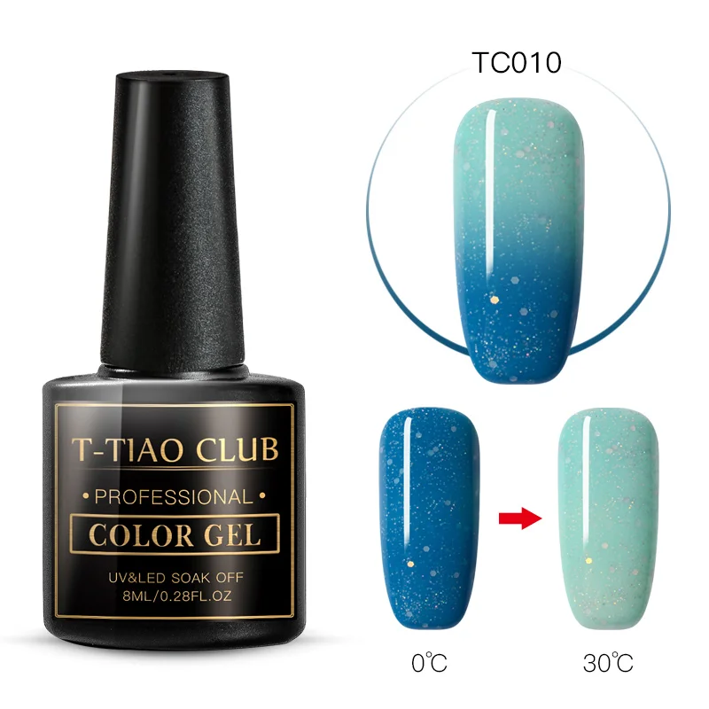 T-TIAO, клубный термальный Гель-лак для ногтей, 2 цвета, меняющий температуру, отмачиваемый УФ-Гель-лак для нейл-арта, светодиодный лак для маникюра - Цвет: AAS07051