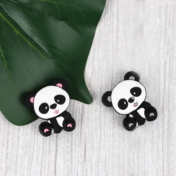 

30pcs panda Silicone Teether Baby teething Chewable Beads Pacifier Clips Pendant BPA Free Silicone Soft Infant Teething Gift