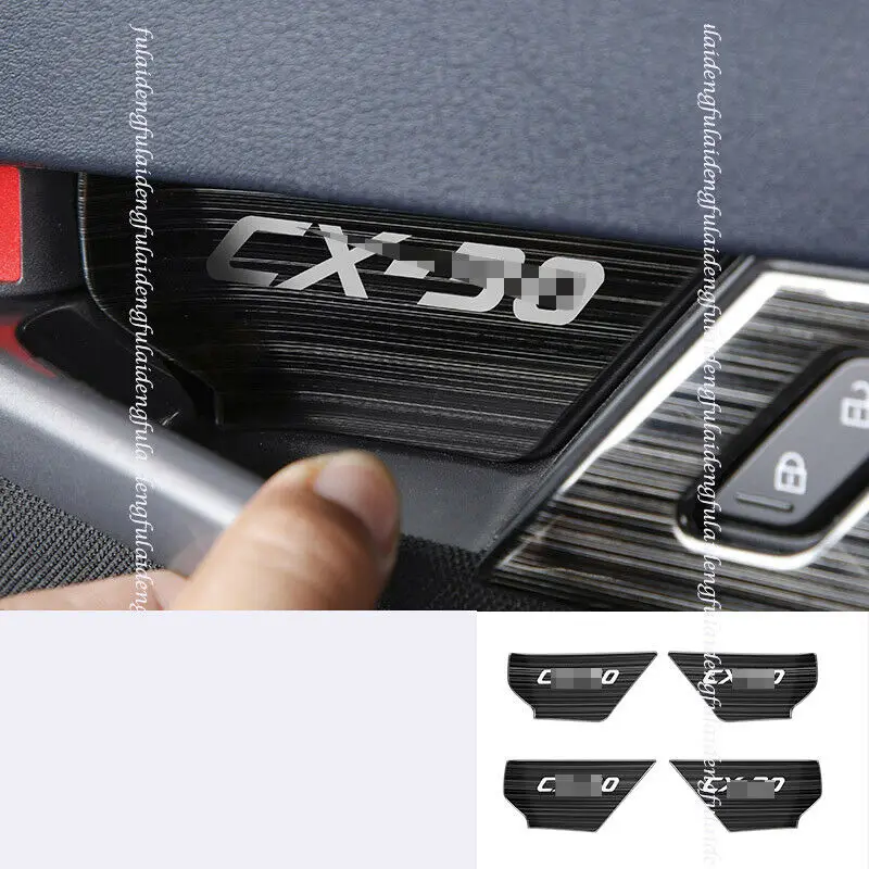 

Подходит для Mazda CX-30 2020-2021 новая Автомобильная черная титановая внутренняя дверная чаша декоративная крышка отделка Литье Стайлинг Аксессуары 4 шт.