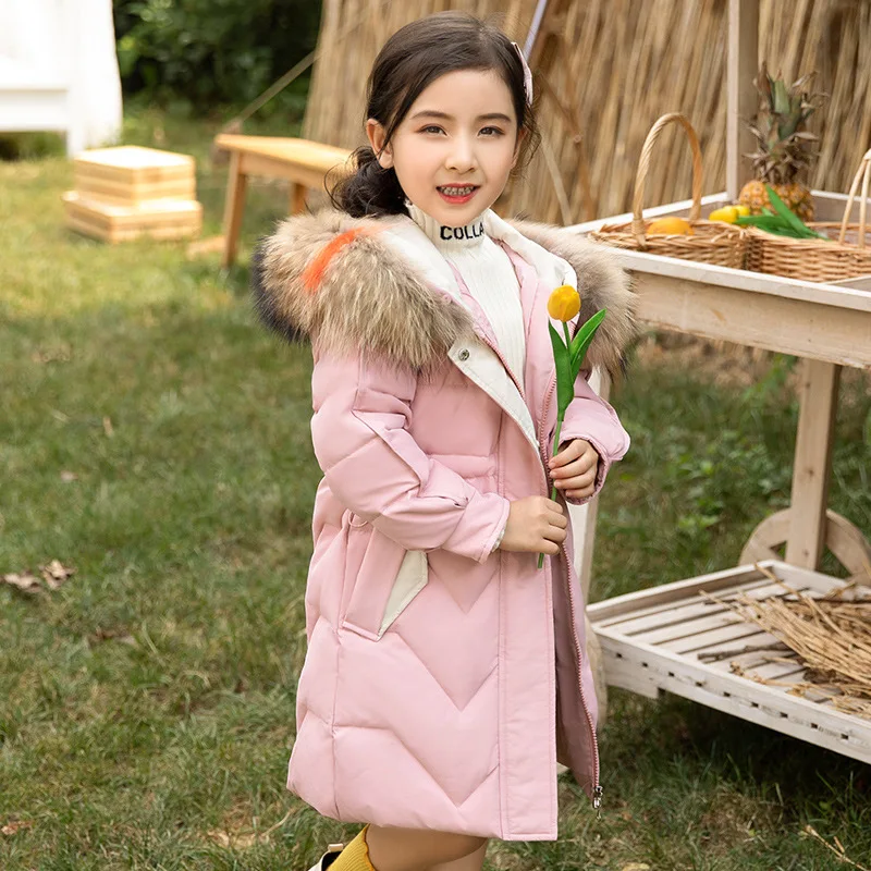 

Children Jacket -30 Dergees Russia Winter Girl Coat Thicken Warm Long Down Jacket for Girl 5-14 Years Kids Teen Parka Outerwear