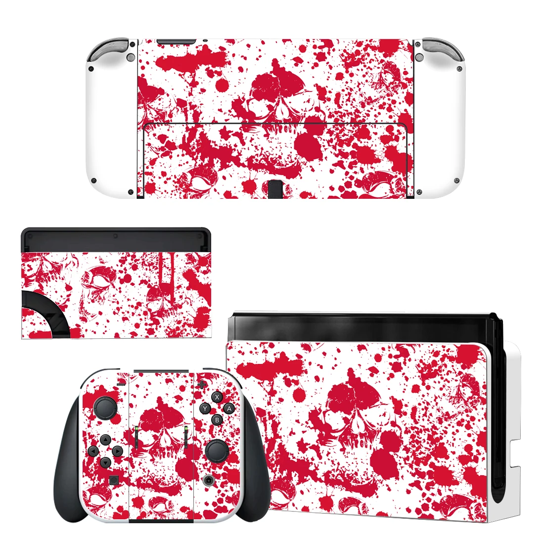 Cool Blood & skull Vinyl Decal Skin Sticker for Nintend Switch OLED NS Oled Console & Joy-Con 