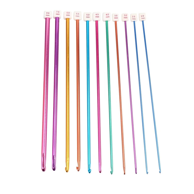 Great Choice Products 11 Pcs Set Long Tunisian Afghan Crochet Hooks  Aluminum Knitting Needles 10.6