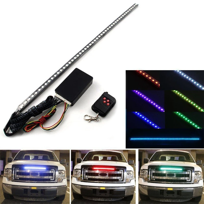 56 см 7 цветов 5050 48 светодиодный RGB сканер вспышка для автомобиля стробоскоп рыцарь