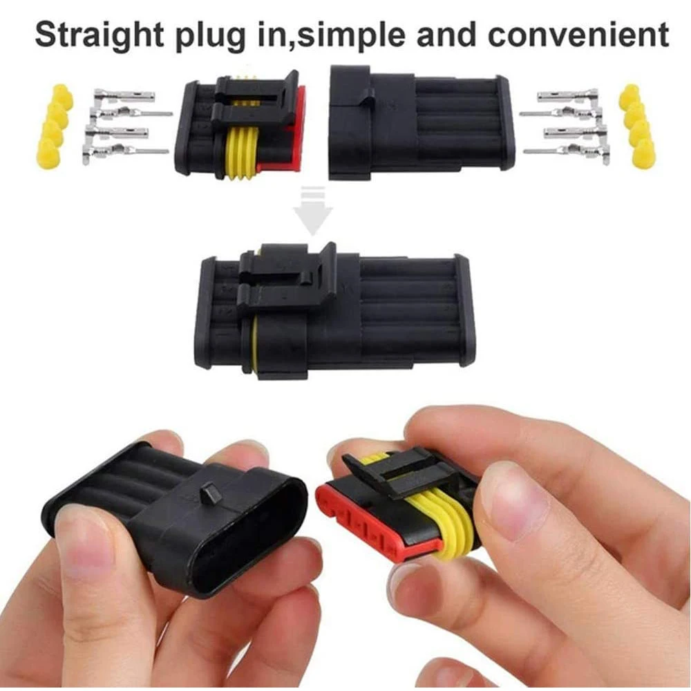 Power Plug Connector 662/708/1004pcs HID Waterproof Connectors 1/2/3/4 Pin 26 Sets Car Electrical Wire Plug Truck Harness 300V 12A