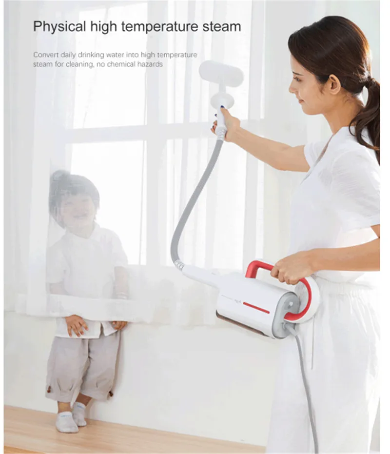 Najtaniej 2019 nowy Deerma ZQ610 odkurzacz parowy elektryczny ręczny mop parowy urządzenie do mycia podłogi 5 załączników do czyszczenia maszyna próżniowa