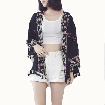

Women New Pattern Sunscreen Upper Garment Vacation Printing Cardigan Loose Coat Summer