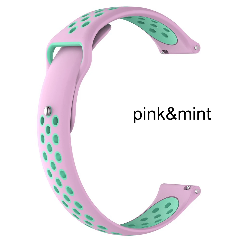 pink-mint Модные силиконовые часы-браслет мягкий браслет ремешок ремешок для наручных часов 20 мм, ремешок для samsung Galaxy часы активное 2/42 мм - Цвет: pink-mint
