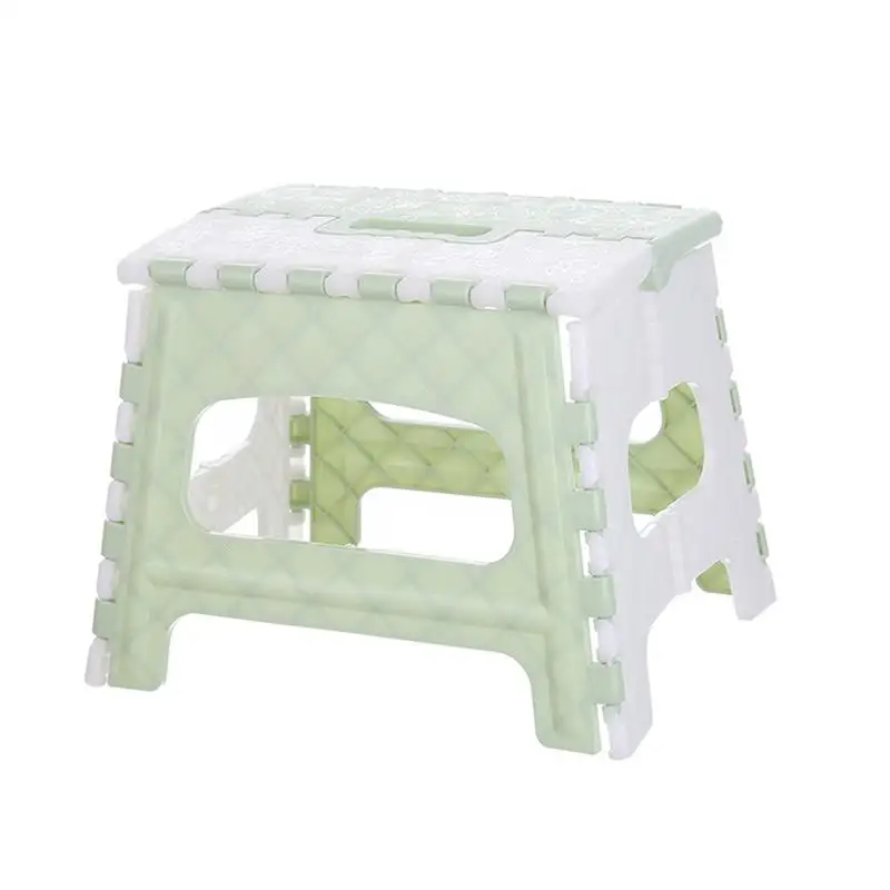 

Bathroom Portable Folding Stool Chair Bathroom Small Bench Plastic Foldable Stool For Kids Children (Green)