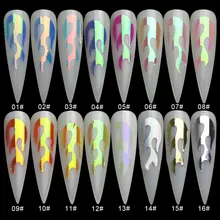 16 видов стилей, 6*8 см, голографические наклейки с огненным пламенем, тонкие лазерные наклейки с серебряной полосой для дизайна ногтей, инструменты для маникюра