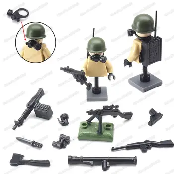 

Assemble Figures Army Weapons Gun Building Block Military Moc US. Army WW2 Equipment Radio Station Soldier Model Child Gift Toy