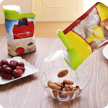 

Food Clips Bag Sealing Clips with Discharge Nozzle Plastic Food Saver Kitchen Snack Tool HY99