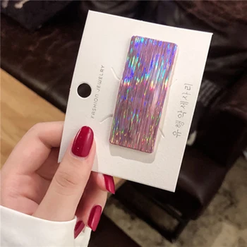 

New Glitter Colorful Laser Hair Clip Stripes Sequins Bb Clip Women Girls Hairpin Bobby Pins Party Hair Barrette Hair Accessories