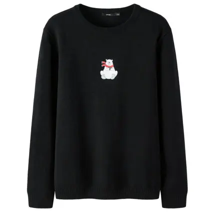 SEMIR осенний однотонный мужской свитер 6 цветов приталенный хлопок с круглым вырезом размера плюс трикотажные пуловеры Теплые мужские свитера - Цвет: black
