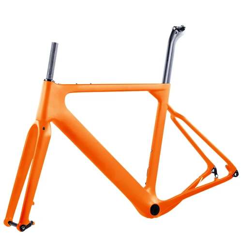 Новинка BXT карбоновая гравия рама для велосипеда aero Road или MTB рама 142x12 мм дисковый тормоз Велокросс карбоновая рама для велосипеда - Цвет: full orange