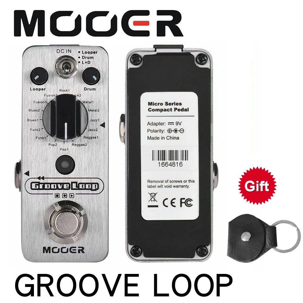 Mooer Groove Loop Drum Machine & Looper Pedal 3 Modes Max. 20min Recording Time Tap Tempo True