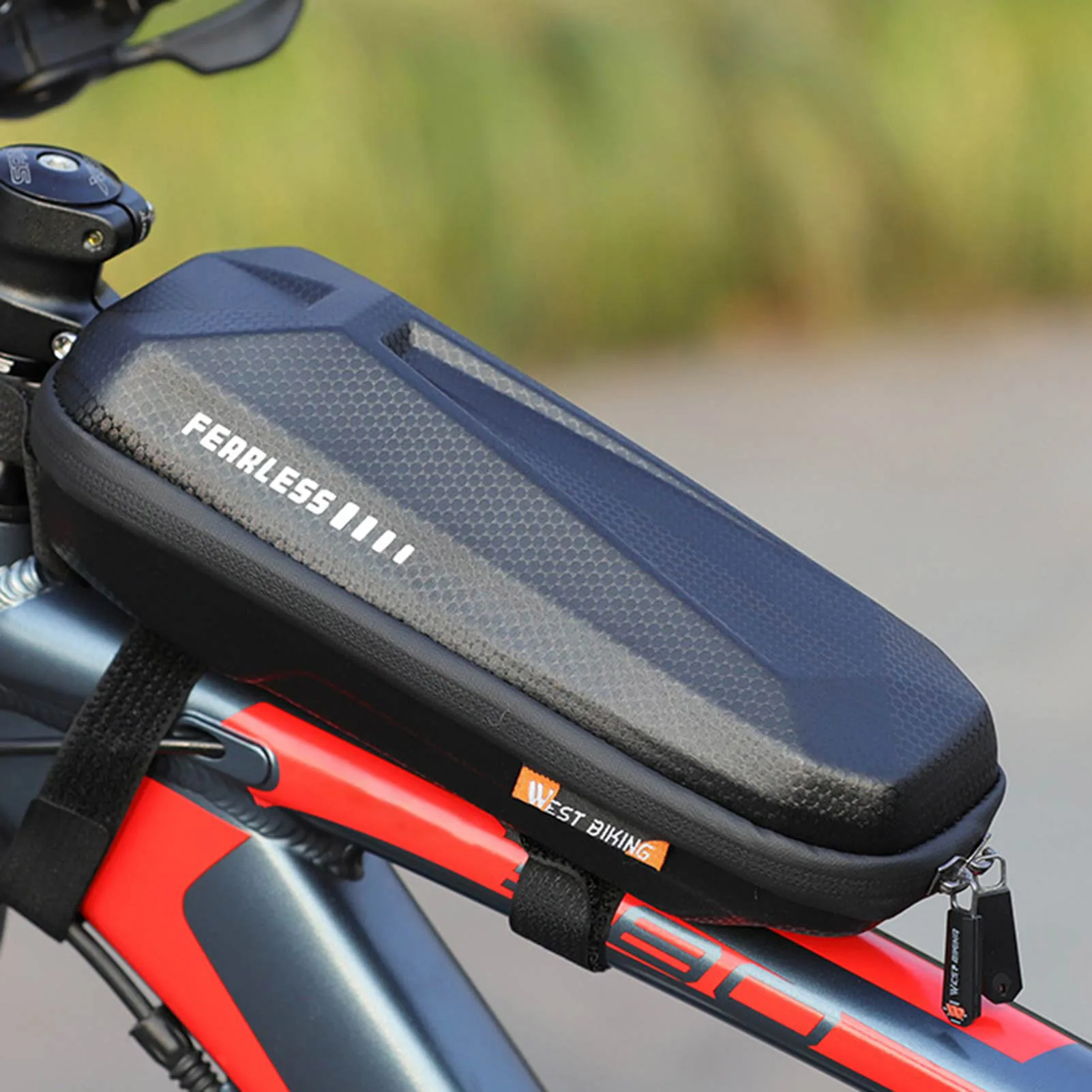 Borsa Per Telaio Bici CestMall Impermeabile - Tubo Superiore Con Tasca Porta Telefono E Bande Riflettenti - Per MTB E Bici Da Strada