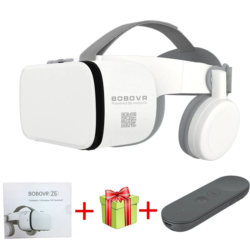 Новейшие Bobo vr Z6 VR очки беспроводные Bluetooth VR гарнитура Android IOS Удаленная реальность VR 3D картонные очки 4,7-6,2 дюймов - Цвет: Bundle 5